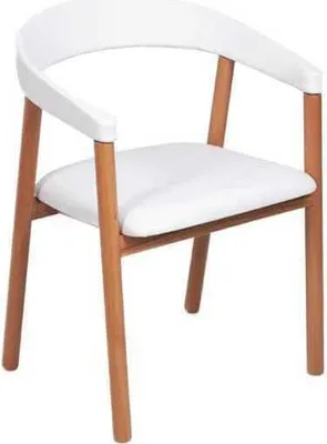 Produktbild von Weiß Brauner Armlehnen Stuhl Esszimmerstühle Holzstuhl Polsterstühle