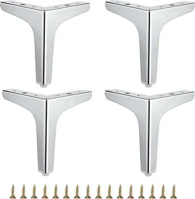 Productafbeelding van Famanu meubelpoten, 15 cm - Set van 4 moderne meubelpoten - zilver