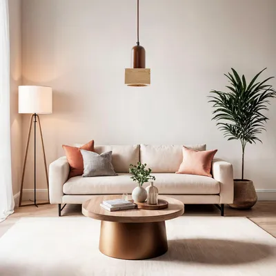 Produktbild von Opviq, Hochwertiger Kronleuchter mit Holz-Korpus, Travertin-Kappe, 24-154 cm höhenverstellbar, Ø10 cm Basis, E27 Fassung, Beige und Walnuss, skandinavisches Design.