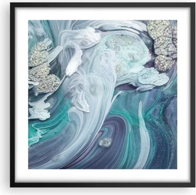 Produktbild von Gerahmtes Poster - Schwarzer Rahmen - Abstraktion dreidimensional blau - 50x50 cm - Wand Bild - Wanddeko - Wandbilder - Kunstposter - Wandposter - Bilderrahmen - Bilder - Kunstdruck - P2BAC50x50-4726