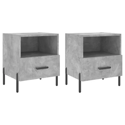 Produktbild von Nachttische 2 Stk. Betongrau 40x35x47,5 cm Holzwerkstoff