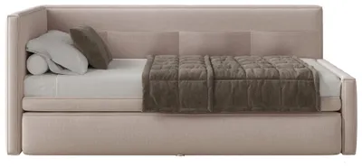Image de Selsey Nesmi - Lit rembourré, couleur beige, 90x200 cm