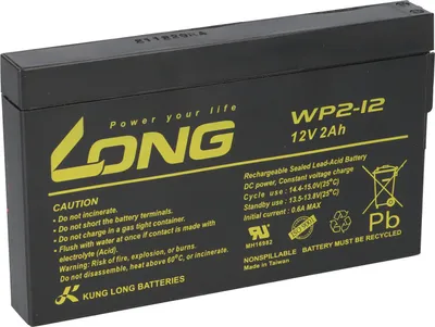 Produktbild von Kung Long WP2-12 12V 2Ah AGM Bleiakku F1 4,8mm