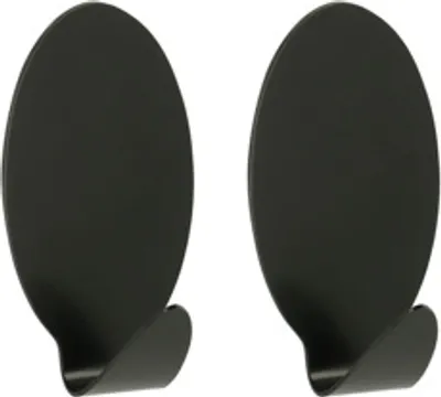 Produktbild von METALTEX 294502004 Hafthaken Jumbo, 2er Set, oval, Inox schwarz