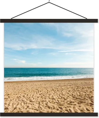Produktbild von MuchoWow® Textilposter Sand - Strand - Sonne 90x90 cm mit schwarzem Rahmen - Magnetisches