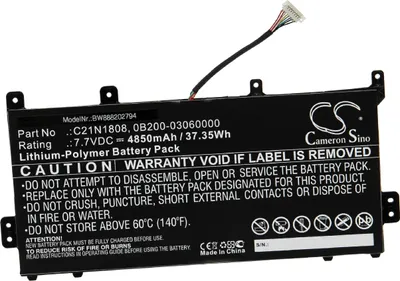Produktbild von vhbw Akku kompatibel mit Asus C423NA-EB0033, C423NA-EB0020, C423NA-EB0063, C423NA-EB0050, C423NA-EB0108 Notebook (4850 mAh, 7,7 V, Li-Polymer)