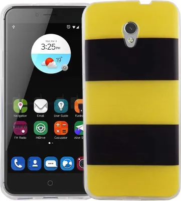 Produktbild von Handy Hülle für ZTE Blade V7 Cover Case Schutz Tasche Motiv Slim Silikon TPU Gelb / Schwarz