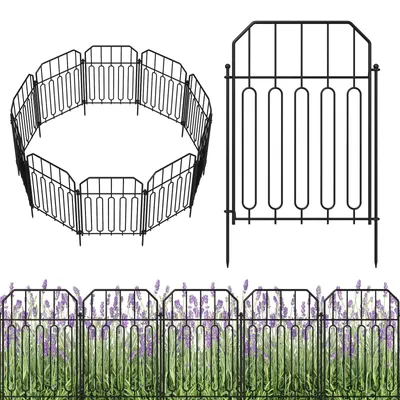 Immagine prodotto di Recinzione da giardino recinzione decorativa temporanea - 10 pannelli - Acciaio inossidabile - Per giardino e piscina