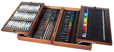 Produktbild von Verk 18234 Großes Set in einem Holzkoffer für Maler, 174-teilig
