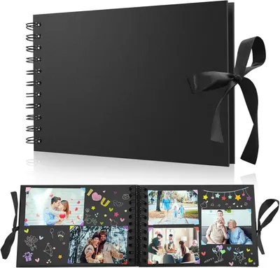 Obrázok produktu pre Fotoalbum, scrapbook, 60 čiernych strán, pre narodeniny