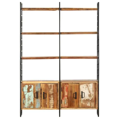 Image de vidaXL Bibliothèque 4 niveaux 124x30x180 cm Vieux bois massif