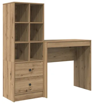 Imagen del producto de vidaXL Escritorio estilo artesanal, roble, 125,5 x 40 x 127 cm, 2 unidades.