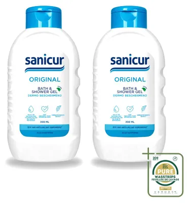 Zdjęcie produktu dla 2 sztuki żelu pod prysznic i do mycia ciała Sanicur Original - 300 ml - zestaw ekonomiczny