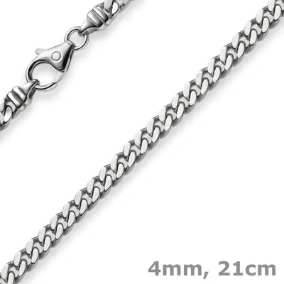 Produktbild von 4mm Panzerarmband Armband Armkette 750 Gold Weißgold 21cm Uni Goldarmband