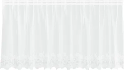 Image de vidaXL Rideau en dentelle avec rideaux Floral Blanc 100 x 300 cm Polyester