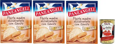 Produktbild von Pasta Madre Disidratata con Lievito, Mutter Pasta mit Hefe dehydriert für Brot bread, Dehydrierter Sauerteig mit Brauerhefe und Mörsermehl 3x 30 g + Italian Gourmet polpa 400g
