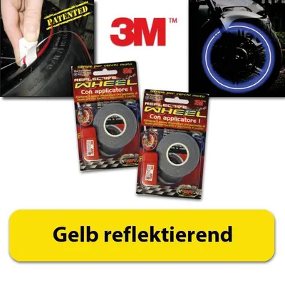 Produktbild von Felgenrandaufkleber gelb reflektierend, 5 mm , 7 m