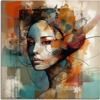 Produktbild von ARTland Leinwandbild Mädchen Fantasie Größe: 100x100 cm