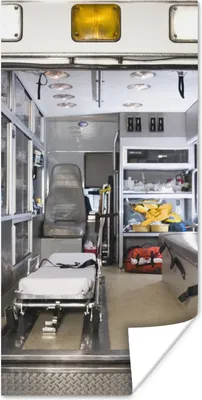 Produktbild von MuchoWow® Poster Krankenwagen mit offenen Türen 20x40 cm - Plakat - Foto
