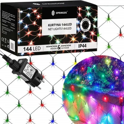 Obrázek produktu pro LED světelná síť - 2x2m, 144LED, 8 funkcí, paměť, IP44, multicolor