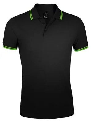 Image de SOLS - Polo « Pasadena » pour homme LT1434 (M) (noir/citron vert)