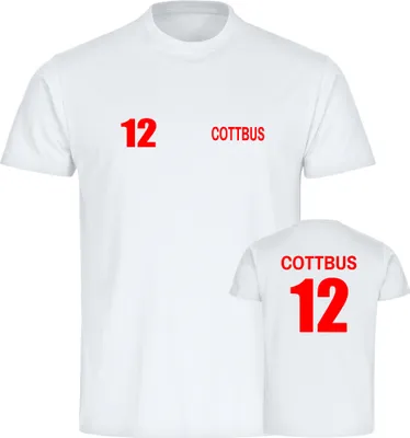 Produktbild von multifanshop Kinder T-Shirt - Cottbus - Trikot Nummer 12, weiß, Größe 176