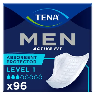 Produktbild von Tena Men Active Fit Absorbent Protector, Level 1, 4 Packungen mit 24 Stück (96 Stück)