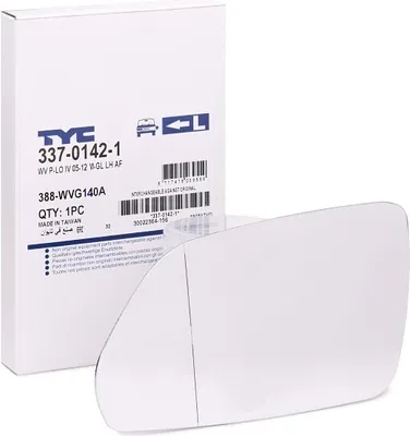 Produktbild von TYC Spiegelglas Außenspiegel Links für VW POLO (9N) Asphärisch 337-0142-1