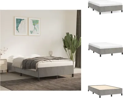 Productafbeelding van vidaXL Bedframe, lichtgrijs, 120x200 cm, fluweel - Bedden & Bedframes