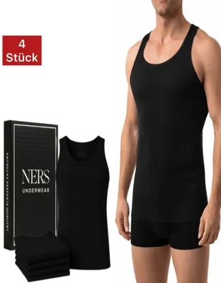Produktbild von Unterhemd (4er Pack) 100% Baumwolle für Herren Feinripp Tank Top, in Geschenkbox, Unterhemden, Atmungsaktiv & Weich, hautfreundlich