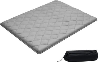 Obrázok produktu pre VEVOR japonská futonová matrac (2032 x 1524 x 89 mm), skladateľná tatami (queen size), podlahová matrac s úložným vakom a upevňovacím materiálom, 9-vrstvová spacie podložka na meditáciu a jógu, sivá