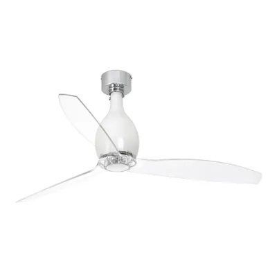 Produktbild von Energiespar Deckenventilator mit Fernbedienung Mini Eterfan Weiß glänzend / Transparent 128 cm