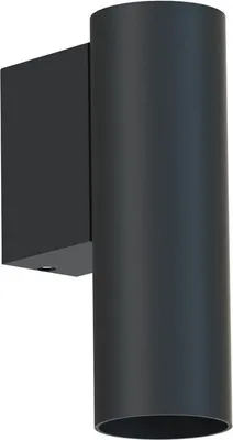 Obrázek produktu pro Nástěnné svítidlo kovové V: 12 cm černé GU10 kulaté Moderní