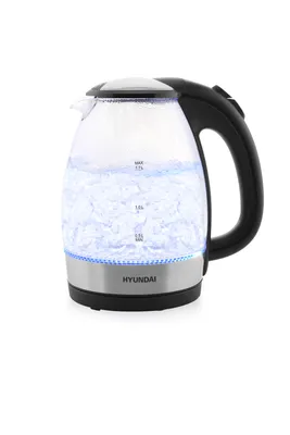 Produktbild von Hyundai Wasserkocher HYUVK741 I 2200W I 1,7L Fassungsvermögen I Abschaltautomatik I Überhitzungsschutz I Innenbeleuchtung I Glasdesign