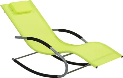 Image de Chaise longue à bascule Carano vert tilleul Lumarko