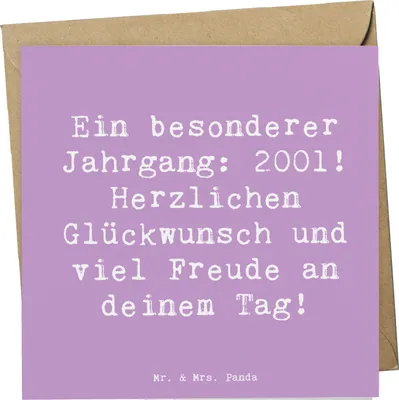 Produktbild von Mr. & Mrs. Panda Klappkarte Spruch 2001 Geburtstag - Lavendeltraum - Geschenk, Geburtstagsgeschenk, Geburtsjahr, Happy Birthday, Glückwunschkarte, Grußkarte, Geschenkidee