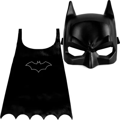 Produktbild von DC Comics , Batman Umhang- und Maskenset, Einheitsgröße, Rollenspiel-Kostüm für Jungen und Mädchen, Kind, Halbgesichtsmaske, 3 Jahr(e), Comicbuch