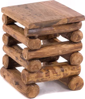 Produktbild von HOCKER "BLOCK 38" | 30x30x39cm (BxTxH), Altholz Teak | Sitzhocker | Farbe: 08 honigfarben gewachst