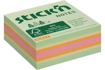 Obrázek produktu pro Zápisníkkostka 51x51mm pastelově zelená/žlutá/pom/růžová 240 listů