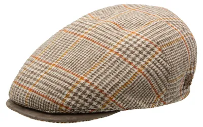 Produktbild von Michael Zechbauer schmale Schiebermütze Marzio aus Schurwolle mit Lederbesatz am Schirm, braun, Gr. 56/M