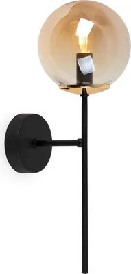 Productafbeelding van SIENA: Zwart-gouden wandlamp, 1 platte honinglamp, fitting E14