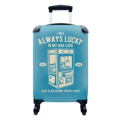 Produktbild von MuchoWow® Koffer Handgepäck Trolley Rollkoffer Kleine Reisekoffer mit 4 Rollen - Greifzange - Retro - Blau - Cabin Size < 55x40x23 cm & 55x40x20 cm - Fotokoffer - Kabinenkoffer - Boardgepäck - Reise-Box - Reisekoffer - Reisegepäck - Koffer mit Bild - Trolley für Kinder