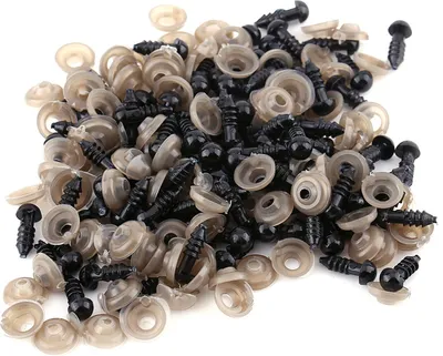 Obrázok produktu pre 100 % čierne plastové oči pre bábiky na hranie 9 mm