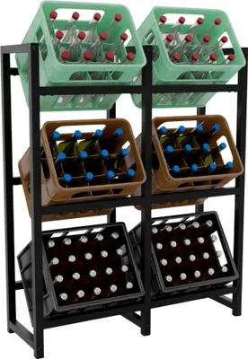 Produktbild von CLP Getränkekistenständer Stack,schwarz 116x91x31 cm