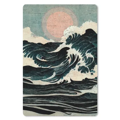 Produktbild von MuchoWow® Mauspad Mousepad Jahrgang - Meer - Wellen - Sonne 18x27 cm - Mousepads - Maus Mat - Pad - Mausunterlage