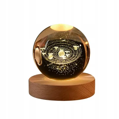 Image de Globe de verre veilleuse 3D 6cm alimenté par USB pour CHILDREN Système solaire