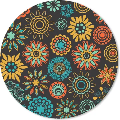 Produktbild von MuchoWow® Mauspad Mousepad Bohème - Vintage - Blume - Flora 50x50 cm - Mousepads - Maus Mat - Pad - Mausunterlage - Vinyl