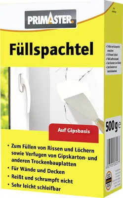 Produktbild von Füllspachtel aus Naturgips 500 g für Innen, riss- und schrumpffrei, leicht schleifbar