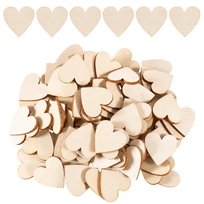 100 Holzherzen 2,5 cm zum Beschriften und Basteln