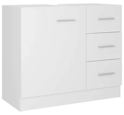 Imagen del producto de Mueble bajo lavabo, armario de baño, mueble bajo lavabo, mueble de baño con espacio de almacenamiento, muebles de baño, 63x30x54 cm, blanco